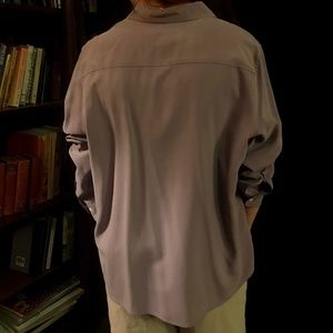 ORVIS Classic 100% Silk button down top Plum color